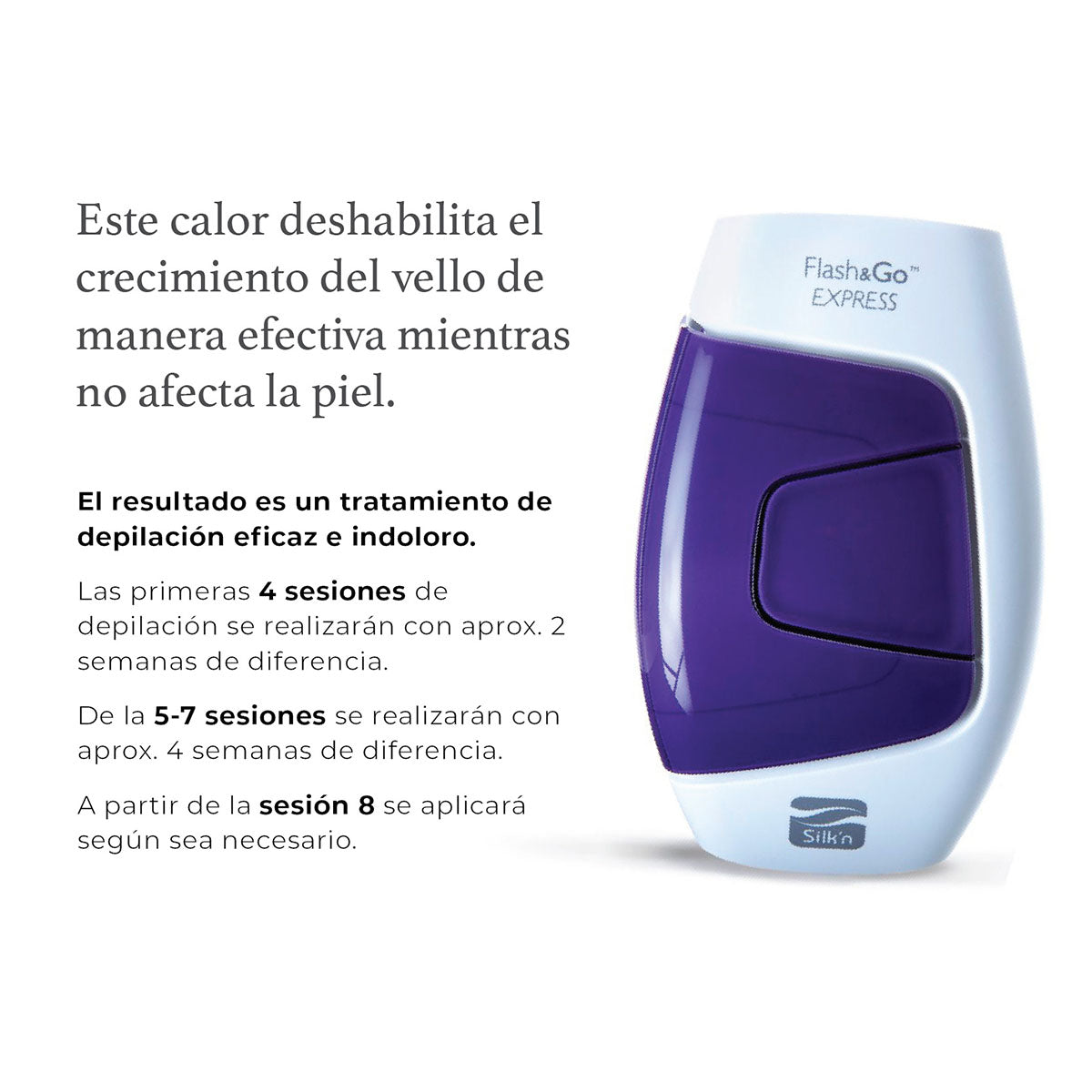Express Flash&Go- Silk’n - Depiladora personal- tratamiento de depilación corporal- depilacion permanente
