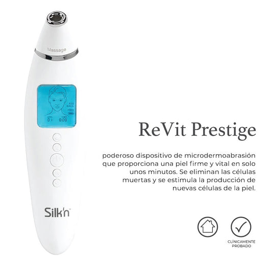 Revit prestige-Silk’n- exfoliante facial y corporal - Disimula las imperfecciones- Dispositivo Microdermoabrasión