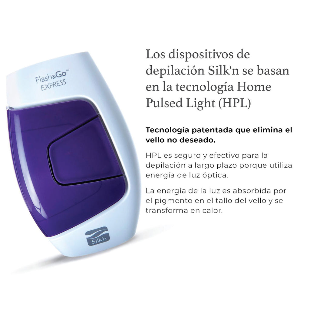 Express Flash&Go- Silk’n - Depiladora uso en casa - elimina el vello no deseado -laser diodo